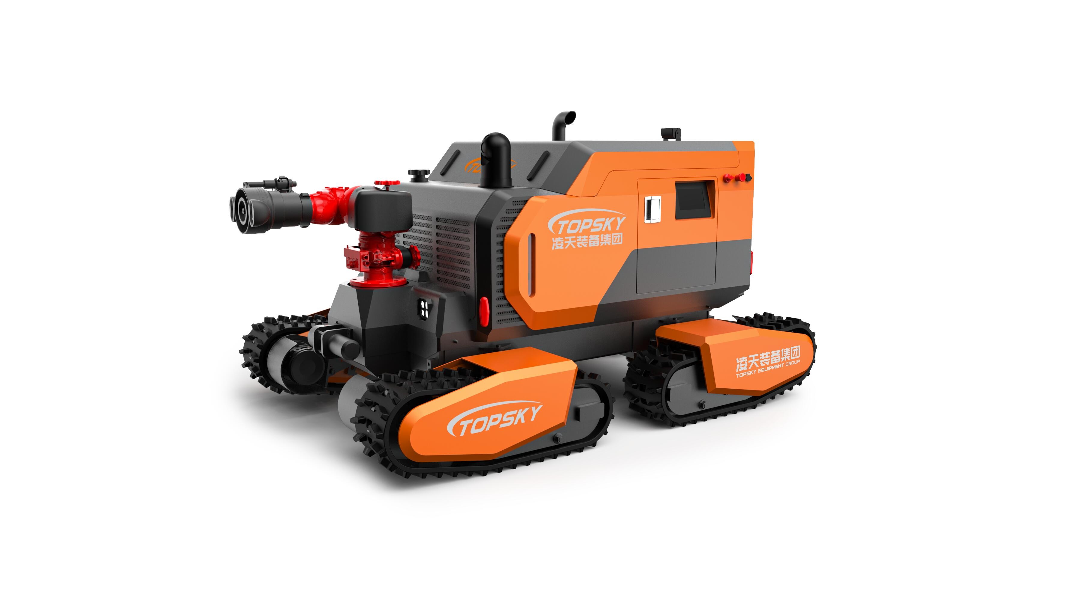 全地形消防滅火機(jī)器人 （第2代，四履帶，油動液壓、150進(jìn)口消防水炮）